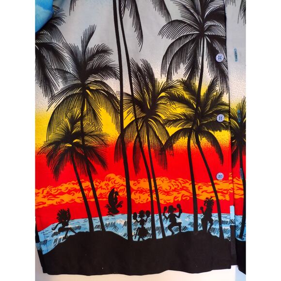 Rima Hawaiian Shirt Men's Large Tropical Vintage Short Sleeve Surf Palm Trees - Picture 4 of 9